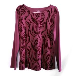 🔥NWT Ann Taylor Long Sleeve Velvet Flocking